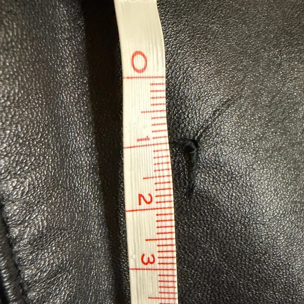 Wilsons Leather Shiny Black Jacket with Faux Fur Trim - Picture 6 of 7